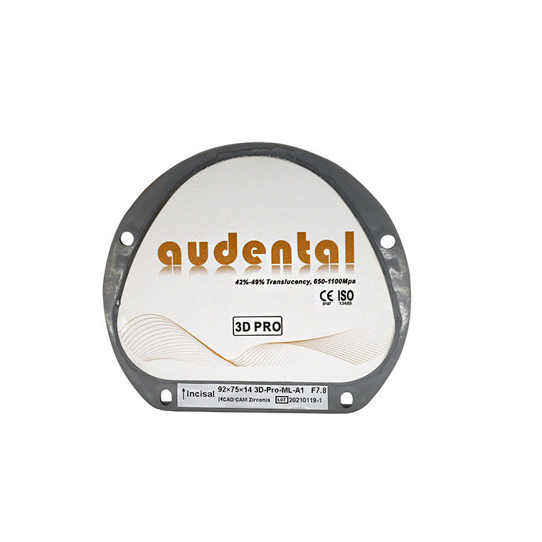 Audental 3D Pro Zirconia Dental White CAD CAM Block 92mm Open System CE