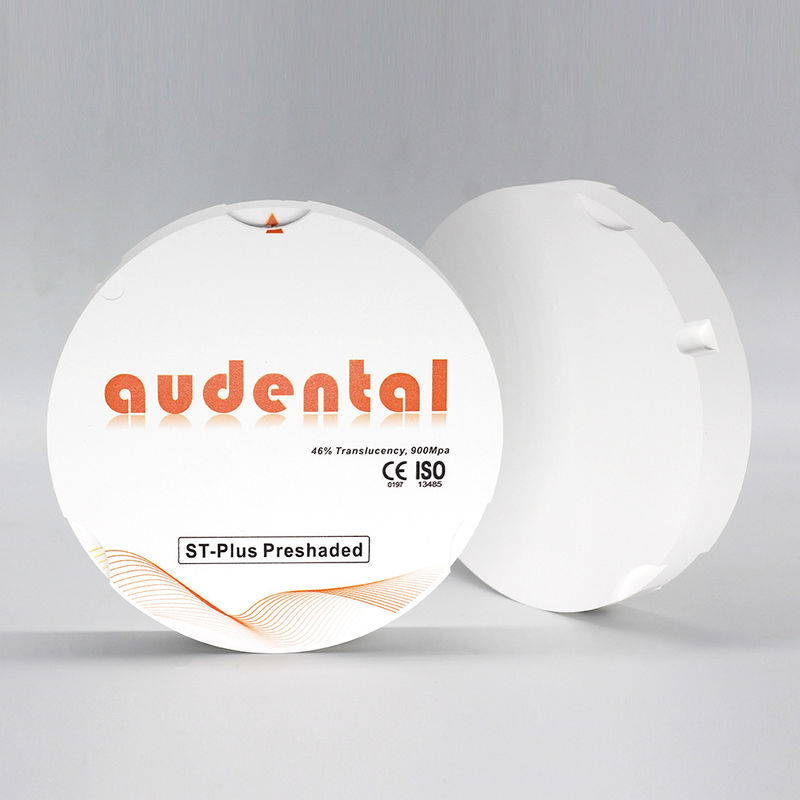 Smooth Surface Vita 16 Round Disc ST/DST-Plus Multilayer Zirconia Block 900Mpa Flexural Strength 46% Translucency