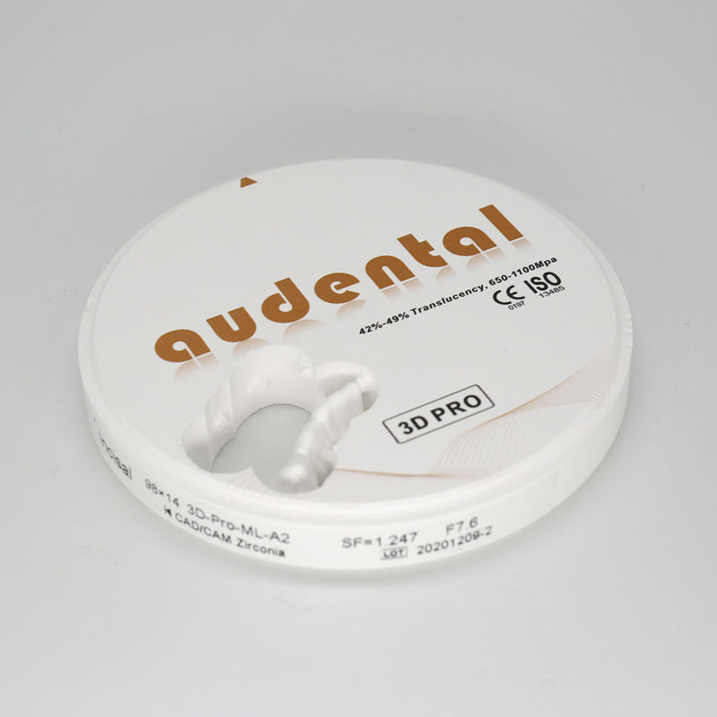 650-1100Mpa Dental Zirconia Block Vita16 Bleach4 Color OEM/ODM Available