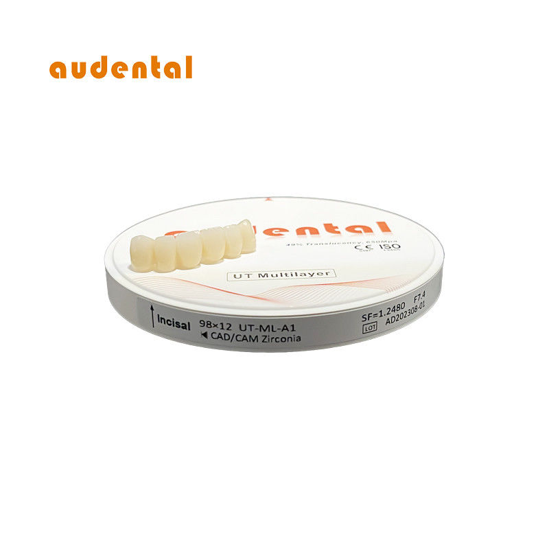 680Mpa zirconia block With 49% Translucency Smooth Surface Vita 16 Color