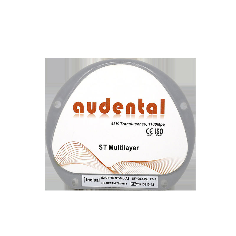 Smooth Vita 16 ST/DST Multilayer Zirconia Block With 18mm 43% Translucency Flexural Strength