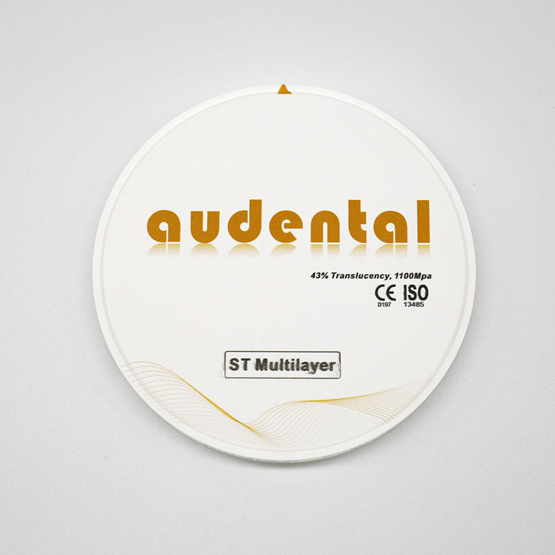 Translucent ST/DST Multilayer Zirconia Round Disc 1100Mpa Flexural Strength for Dental Restorations