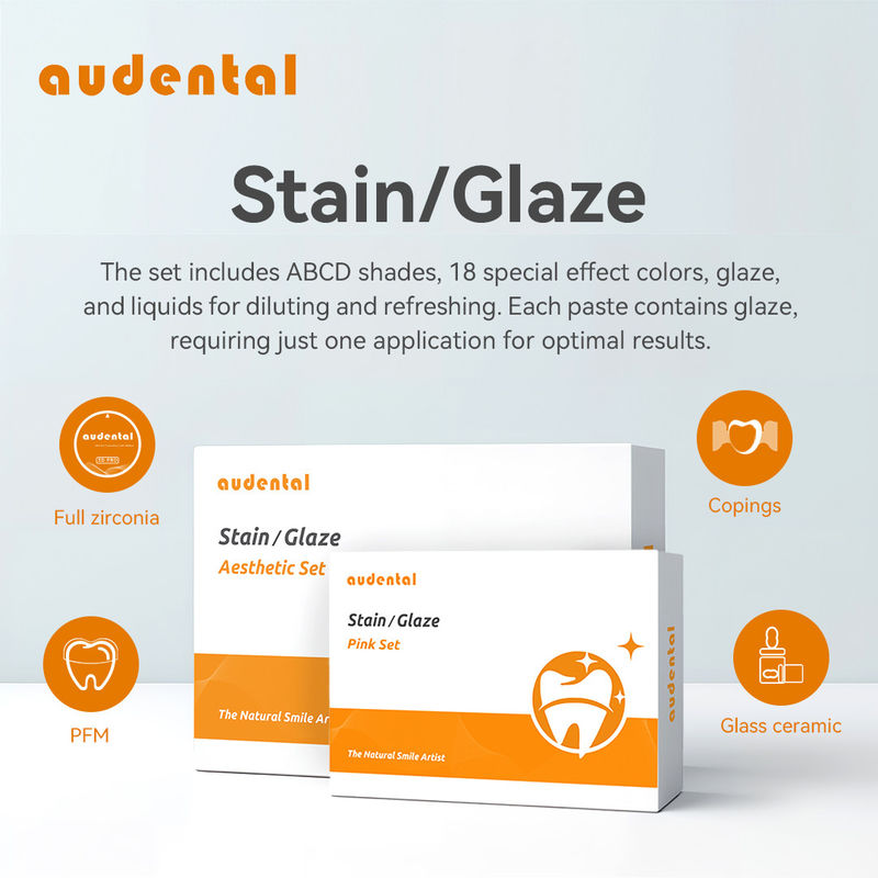 Zirconia Ceramic Glaze Powder Paste Teeth Brush Stain Glaze Kit Stain Dental Glaze Paste