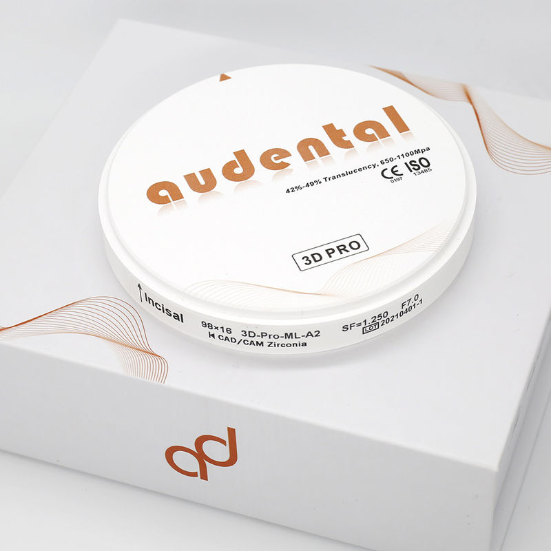 3D Pro 49% Translucency Dental Zirconia Disc Multilayer 98/95/92mm Denture Crowns and Bridges Material