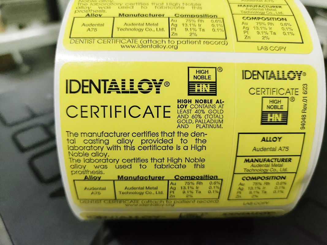 Audental A75 Noble Alloy HIGH NOBL Yellow Au75% for Crown Bridge Restorations