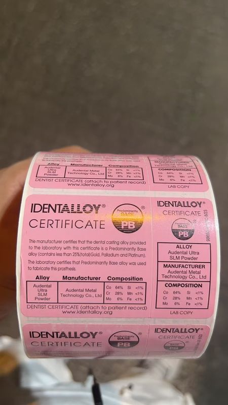 Audental Ultra SLM Powder CoCrMo Material for CE FDA IdentAlloy Certified Dental 3D Metal Printing