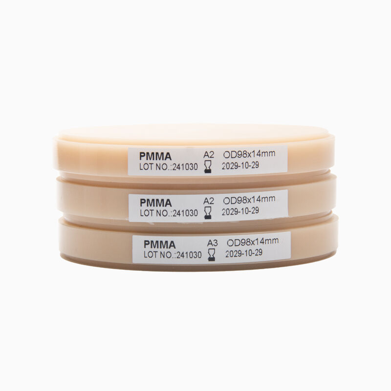 Dental Pmma Block Pink A2 Denture Base Gum Shade Used in Temporary Crowns Bridges Full Dentures Frameworks Milling Size 98mm 95mm