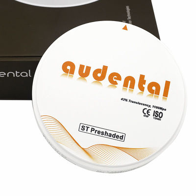 CAD CAM Pre Shaded Zirconia Block ST/DST High Translucency Zirconia 43% ISO