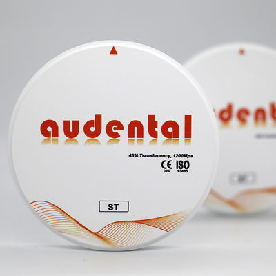 1200MPa Smooth ST White Dental Zirconia Block with 41-43% Translucency and 16 Coloring Liquids