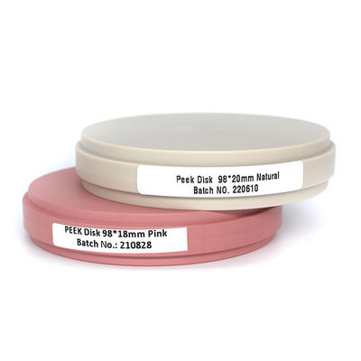 Natural Yellow Pink White PEEK Block for Temporary Crowns and Bridges Implant Abutment