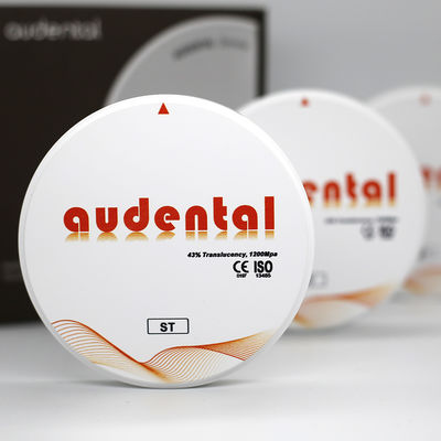 ST/DST Super Translucent White Dental Zirconia Block With 43% Translucency 1200Mpa Strength