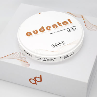 Audental 98mm High Translucent Zirconia Dental Lab Block CAD CAM 3D Pro Friendly Dental Consumables Supplier
