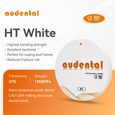 High Strength Dental Zirconia Block Audental HT/DHT White 1350MPa for Full Dentures