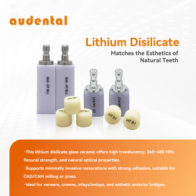 Audental Dental Lab Materials Glass Ceramic Zirconia Block Lithium Disilicate Block Ingot for Dental Restoration